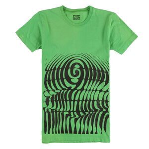 Evil Genius Womens Spiral Graphic T-Shirt, Green, NWT
